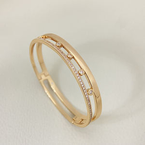 Elegant Luxury <b>Gold</b> <b>Plated</b> Sterling Silver Zircon Charm Slider <b>Bangles</b>-Chic Fine Jewelry for Weddings & Parties - Product Image 6