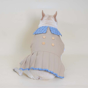 Robe sans manches classique en coton respirant avec col pour chien, manteau chaud et confortable pour petits chiens et chats - Product Image 1