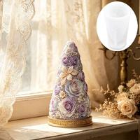 Cetakan Lilin Silikon Aromaterapi Kerajinan Batu Wangi Natal Romantis Menara Bunga Mawar M63616