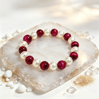 Bracelets et Joncs Faits Main pour Femme : Bijoux Tendance avec Perles d'Imitation et Pierres Œil de Tigre – Idéal Cadeau DIY Original