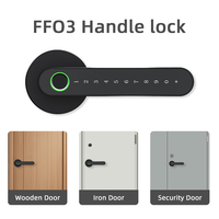 Serrure Intelligente Bluelock TTlock à Poignée Connectée, Contrôlée par Application, Empreinte Digitale, Mot de Passe, Carte, Clé, en Alliage d'Aluminium, pour Bois, Stockage Cloud, SDK Domestique