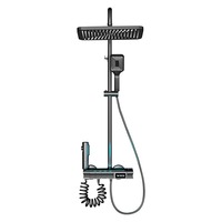 Laiton affichage numérique salle de bain lumière LED robinet de douche Piano clé douche mélangeur ensemble système plate-forme ensemble de douche