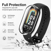 Protection d'écran en verre 9H pour Xiaomi Smart Band 10 8 9 Pro, coque de montre intelligente, protection intégrale anti-rayures et antichoc