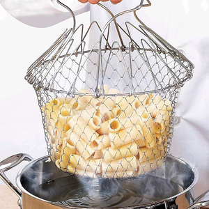 Panier égouttoir pliable en acier inoxydable 304 pour cuisine, idéal pour les aliments frits, les fruits et les légumes - Vente en gros - Product Image 4