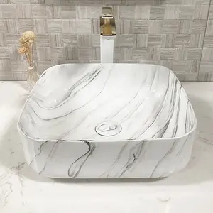 Ince tek başına en düşük fiyat çin siyah mermer seramik banyo lavabo