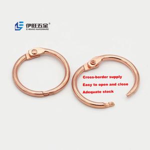 YIWANG Anillos de encuadernación de hojas sueltas de oro rosa Anillos de libro de 1 pulgada para cuaderno de tarjetas de índice - Product Image 1