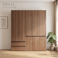 Armoire de chambre à coucher avec panneau plat en verre massif, intégrée au plafond, pour appartement, avec unité combinée à double tiroir central, mobilier de maison