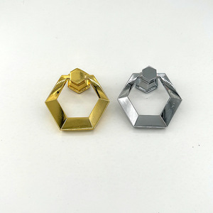 Furniture Handle Hexagonal Ring Zinc Alloy <b>Gold</b> Chrome <b>Cabinet</b> Drawer Pull European Style Durable - Product Image 1