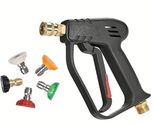 Pistolet de lavage haute pression 1/4'' 4000 psi pour <span class=keywords><strong>voiture</strong></span>, avec lance courte / buse pour mousse - Product Image 2