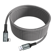 Cables de datos de enlace VR de cámara trenzada de ángulo recto tipo C USB de carga rápida 3A de alta calidad con chaqueta de nailon
