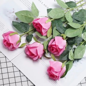 Rosas Artificiales, Ramo de Rosas Rosadas de Tallo Único para el Día de San Valentín, Decoraciones para el Hogar y Bodas - Product Image 1
