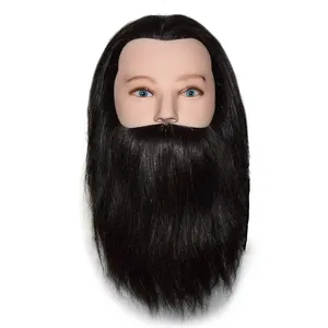 Erkek manken kozmetoloji bebek sakal uzun saç sentetik elyaf kuaförlük eğitim modeli peruk standı manken kafaları