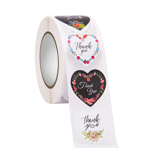 Popolare etichetta di ringraziamento amore a forma di cuore adesivo per scatola regalo e carta - Product Image 1