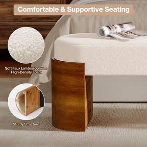 <span class=keywords><strong>Banc</strong></span> <span class=keywords><strong>de</strong></span> bout <span class=keywords><strong>de</strong></span> <span class=keywords><strong>lit</strong></span> rembourré Tribesigns <span class=keywords><strong>de</strong></span> 59 pouces, tabouret moderne pour <span class=keywords><strong>pied</strong></span> <span class=keywords><strong>de</strong></span> <span class=keywords><strong>lit</strong></span> avec fausse fourrure d'agneau pour chambre principale, <span class=keywords><strong>blanc</strong></span> et marron - Product Image 5