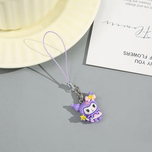 Dessin animé créatif PVC écologique téléphone portable pendentif <span class=keywords><strong>corde</strong></span> étudiant cartable accessoires mousqueton porte-clés petit cadeau - Product Image 4