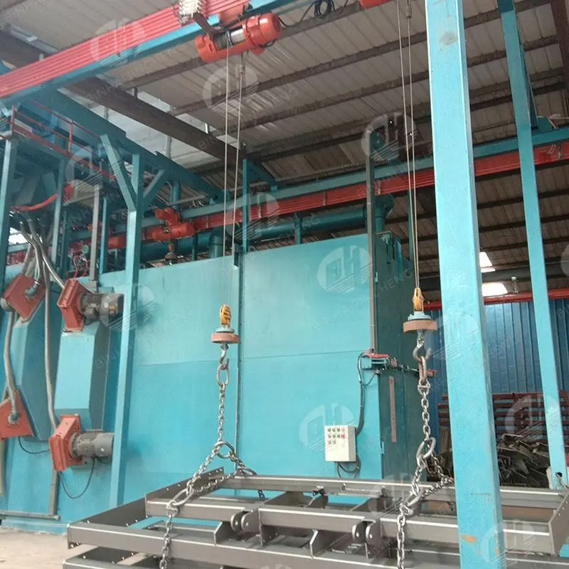 Custom-made Catenary Stepping Blastrac Shot Blasting Machine For Structural Section Steel Plate