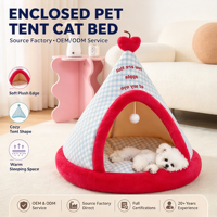 Tente pour animaux de compagnie toute saison, lit pour chat, villa chaude, nid de sommeil pour chats et petits chiens