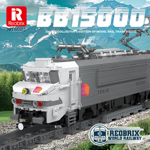ชุดรถไฟไฟฟ้า Reobrix 66803 BB15000 สีเทา รถไฟบรรทุกหนัก พร้อมอุปกรณ์พันธุ์ไฟฟ้าและฉากหลังภูเขา สำหรับนักสะสมผู้ใหญ่ - Product Image 2