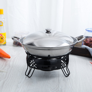 Mini olla de acero inoxidable con tapa, estufa portátil de gas y alcohol para uso doméstico y comercial - Product Image 3