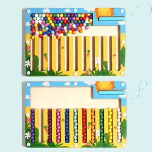 2026 Nieuwe Product Montessori Kleurgecodeerde Kraal Doolhof Spel Oefening Fijne Handbewegingen Leren Over Kleuren Leren Classificatie - Product Image 3