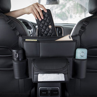 Sac de rangement multifonctionnel en cuir pour siège de voiture, organisateur suspendu pour l'espace entre les sièges, boîte d'accoudoir, support de mouchoirs pour voiture, vente en gros d'usine
