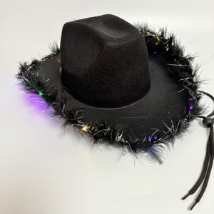 หมวก<span class=keywords><strong>คาวบอย</strong></span>ปีกขนนุ่มประดับไฟ LED สำหรับผู้หญิงและเด็กผู้หญิง เหมาะสำหรับงานปาร์ตี้ งานเทศกาล คลับ และวันฮาโลวีน - Product Image 5