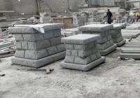 Colonne de portail en granit écologique et durable, pilier en pierre de style japonais, poteau extérieur en pierre pour l'aménagement paysager, la cour et le parc