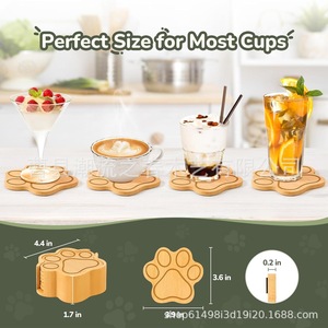 Wooden heat-insulating placemat, creative dining table <b>mat</b>, <b>cat</b> scratch <b>mat</b>, heat-insulating, non-slip, casserole anti-scalding - Product Image 2