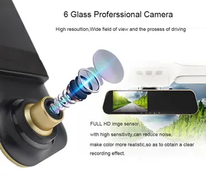 OEM/ODM Live streaming dash camera auto dash cam 4.3 inch dual 1080P streaming media mirror car camera recorder