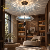 Lustre moderne en verre ondulé, suspension artistique en disques de verre, lampe suspendue de luxe pour hall d'hôtel, salon, restaurant