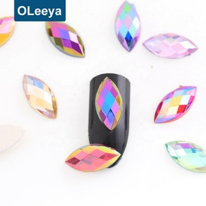 Strass acryliques non thermocollants 7x15mm en forme d'œil de cheval pour nail art et accessoires vestimentaires, vente en gros - Product Image 4