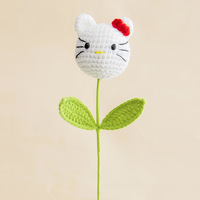 Boneka Kelinci Bunga Matahari Kering Anyaman Tangan Kreatif, Buket Simulasi Satu Buah, Hadiah Serbaguna untuk Festival