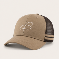 Casquette Trucker 6 Panneaux en Sergé de Coton avec Logo Personnalisé et Bande Latérale pour Marques de Streetwear Premium et Chaînes de Salles de Sport