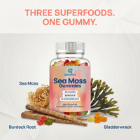 Gummies Qbioflex à la Mousse de Mer avec Racine de Bardane et Fucus Marin – Complément pour Adultes : Soutien Immunitaire, Métabolisme, Perte de Poids