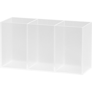 Shidai Liangpin Transparent Pen Holder Square Plastic Office Desk Storage Box Multifunctional Pen Organizer - Product Image 5
