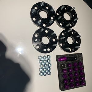 Adaptateurs de roues 15 mm 5x114.3 en alliage d'aluminium noir pour Infiniti, mise à niveau avec écrous M12x1.25 - Product Image 5