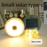 Guirlande lumineuse solaire pour camping, 10 m, 100 LED, 8 modes, étanche, télécommande, 1800 mAh, rechargeable par USB, décoration d'ambiance extérieure
