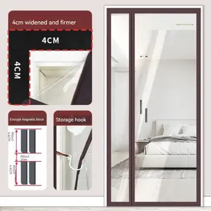 Hands Free Windproof EVA Air Conditioning Curtains Mosquito Proof Magnetic Bedroom Door Curtains