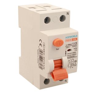 Interruttore Differenziale RCCB PR8HM GC75125 1P+N 2M Tipo Puro 10000A 30mA 25A AC 230V IP20 IEC61008-1 - Product Image 1