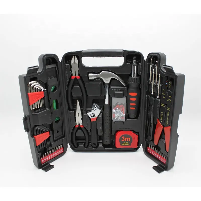 Kit de ferramentas domésticas, conjunto de ferramentas de promoção de tamanho grande, 129 peças