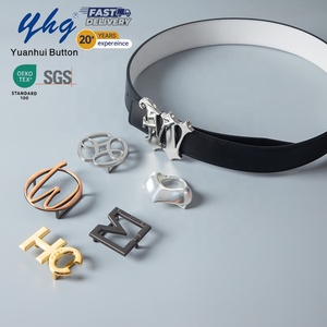 YHG diseñadores de moda en relieve plano cuadrado redondo Metal personalizado oro y plata decoración hebilla de cinturón - Product Image 1