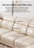 Sofá Cama Seccional de Cuero Convertible Cuadrado de Lujo Moderno con Altavoz Bluetooth, Portavasos y Reposacabezas Ajustables