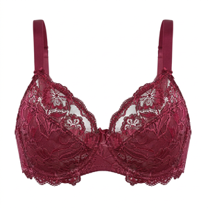 Elegant Floral Lace Underwire Bra with Push-Up Full Cup and Adjustable Straps for Women - Product Image 1