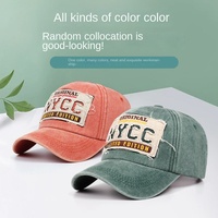 Fabricante de Gorras Personalizadas, Nueva Gorra de Béisbol de 6 Paneles con Bordado NYCC en PVC, Estilo Vintage Lavado, para Deportes al Aire Libre y Protección Solar