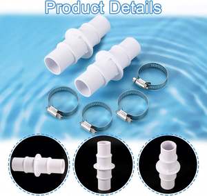 Venta caliente 1-1/4 "o 1-1/2" Acoplamiento de conector de manguera para piscina 2 uds Conectores de manguera de piscina con 4 abrazaderas de manguera - Product Image 2