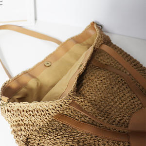 Bolso de hombro de paja tejido a mano para mujer, bolsa de playa de verano, Natural, <span class=keywords><strong>Extra</strong></span> grande, venta al por mayor - Product Image 4