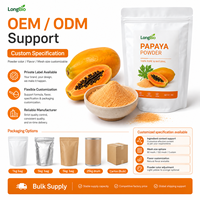 LongBio Natuurlijk Papaya Fruitpoeder Spraygedroogd Carica Papaya Sap Poeder Voedingsmiddelkwaliteit Bulk Ingrediënt voor Drankjes Smoothie Mix