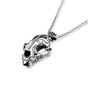 Collar yunnique con colgante de cráneo de dinosaurio para hombre, de acero inoxidable, estilo gótico punk retro, cadena de 60 cm, diseño de esqueleto - Product Image 5