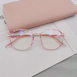 Gafas de vista azules CR-39 de montura completa para mujer 2087 con lentes transparentes, tamaño de montura mediano, puente mediano, patrón sólido, antiluz azul, ópticas - Product Image 4