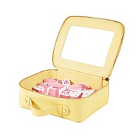 Sac en PVC doré à fermeture éclair, personnalisé, structuré, pour collection de tuiles de Mahjong, avec fenêtre pour étiquette